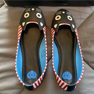 T.U.K. Vegan Black Suede Kitty Flats (barely worn)